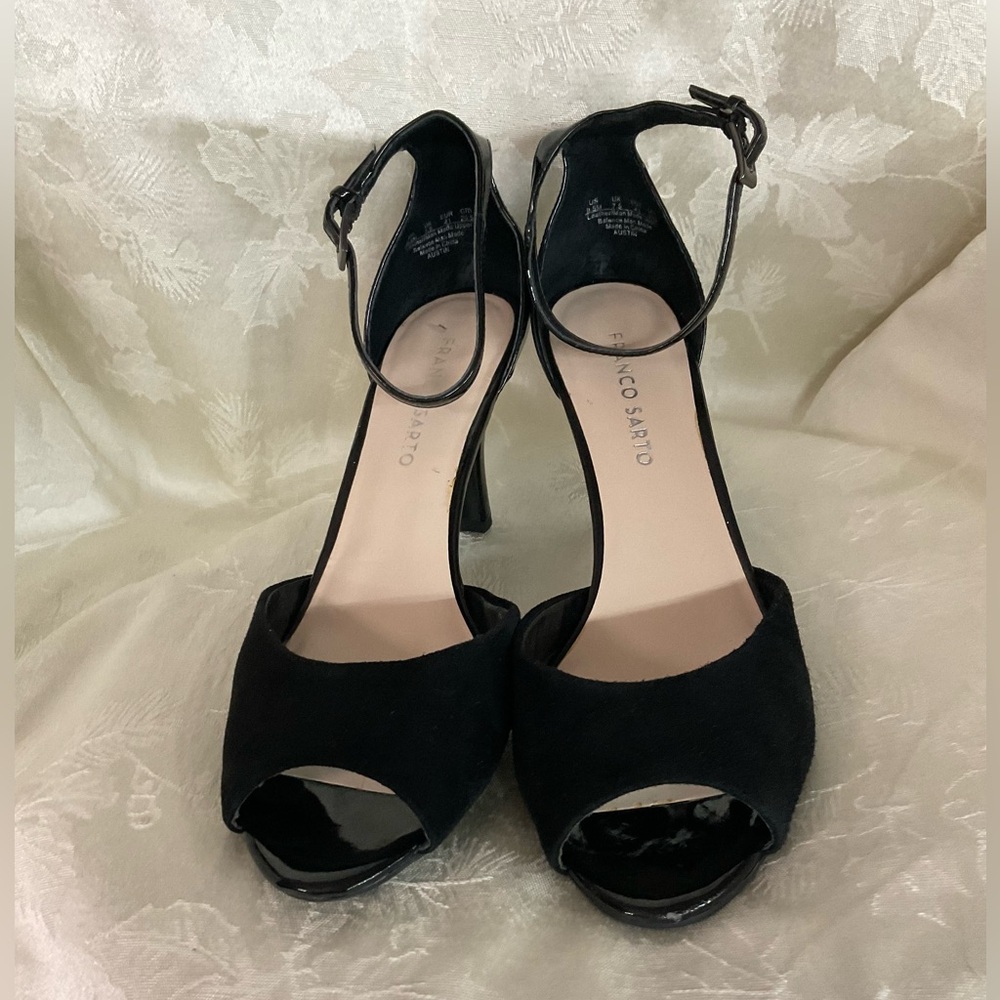 Franco Sarto “Austin” Suede & patent leather sandal